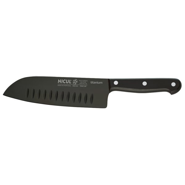 Μαχαίρι Σεφ Nicul Tύπου Santoku Inox 18cm Μαύρο
